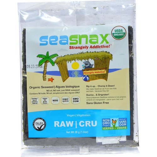 SeaSnax, Organic Raw Seaweed, 1.0 oz (28 g) فوائد