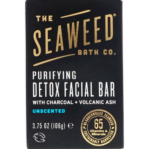 The Seaweed Bath Co, Purifying Detox Facial Bar, Unscented, 3.75 oz (106 g) فوائد