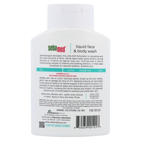 Sebamed USA, Liquid Face & Body Wash, 6.8 fl oz (200 ml):المنظفات, غسل ال,جه