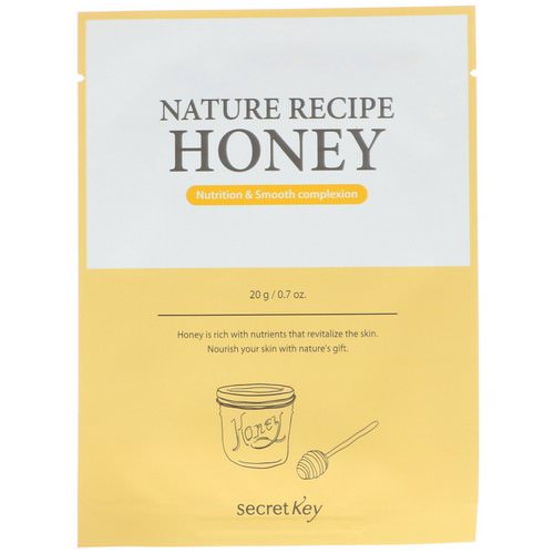 Secret Key, Nature Recipe Mask Pack, Honey, 10 Masks, 0.7 oz (20 g) Each فوائد
