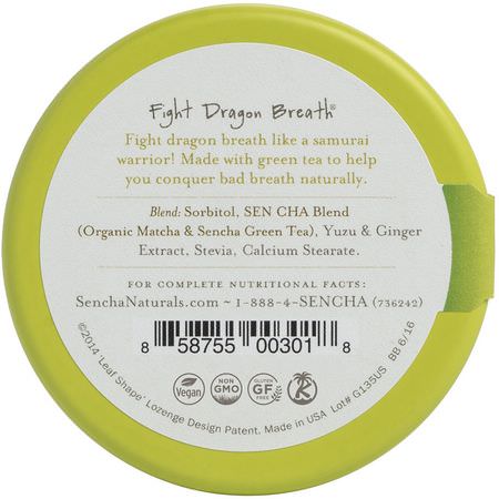Sencha Naturals, Green Tea Mints, Yuzu Ginger, 1.2 oz (35 g):معينات, بالنعناع