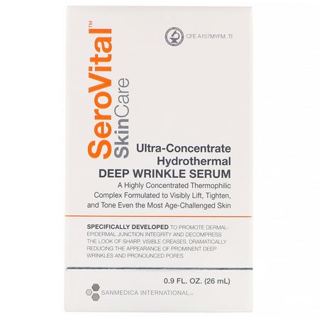 SeroVital, Ultra-Concentrate Hydrothermal Deep Wrinkle Serum, 0.9 fl oz (26 ml):الأمصال, العلاجات