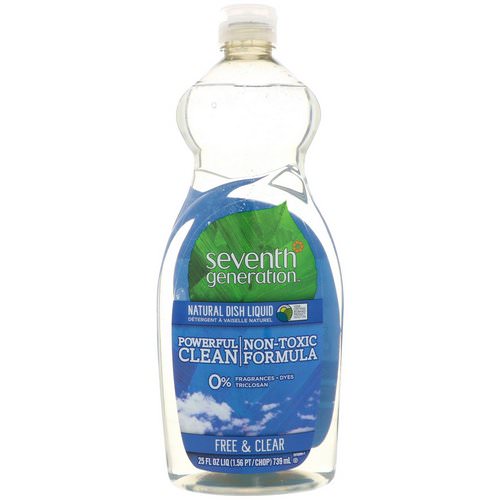 Seventh Generation, Natural Dish Liquid, Free & Clear, 25 fl oz (739 ml) فوائد