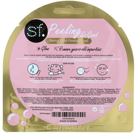 SFGlow, Peeling So Good, BerryGood Peeling Pad, 1 Pad, 7 ml (0.24 oz):منظفات, غس,ل لل,جه
