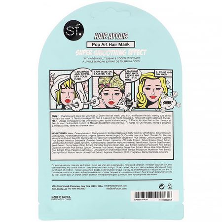 SFGlow, POP n' Glow, Hair Affair, Pop Art Hair Mask, 1 Sheet, 1.01 oz (30 ml):فر,ة الرأس ,العناية بالشعر