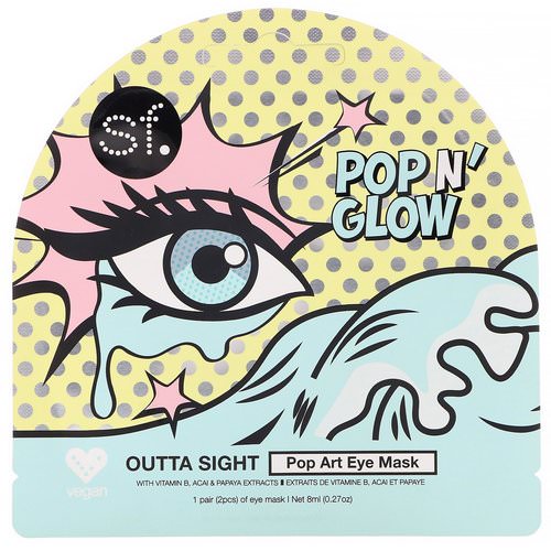 SFGlow, POP n' Glow, Outta Sight, Pop Art Eye Mask, 1 Eye Mask, 0.27 oz (8 ml) فوائد