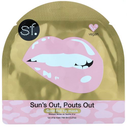 SFGlow, Sun's Out, Pouts Out, Gold Foil Lip Mask, 1 Mask, 0.27 oz (8 ml) فوائد