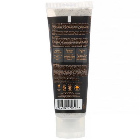 SheaMoisture, African Black Soap, Clarifying Facial Wash & Scrub, 4 oz (113 g):المنظفات, غسل ال,جه