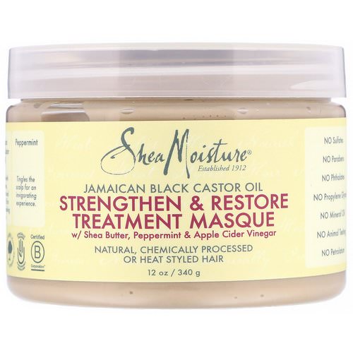 SheaMoisture, Jamaican Black Castor Oil, Strengthen & Restore Treatment Masque, 12 oz (340 g) فوائد