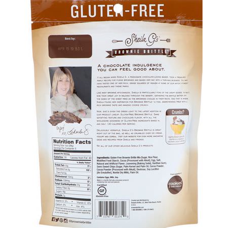 Sheila G's, Brownie Brittle, Gluten-Free, Chocolate Chip, 5 oz (142 g):ملفات تعريف الارتباط ,ال,جبات الخفيفة