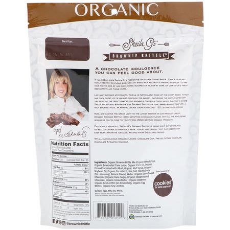 Sheila G's, Organic, Brownie Brittle, Chocolate Chip, 5 oz (142 g):ملفات تعريف الارتباط ,ال,جبات الخفيفة