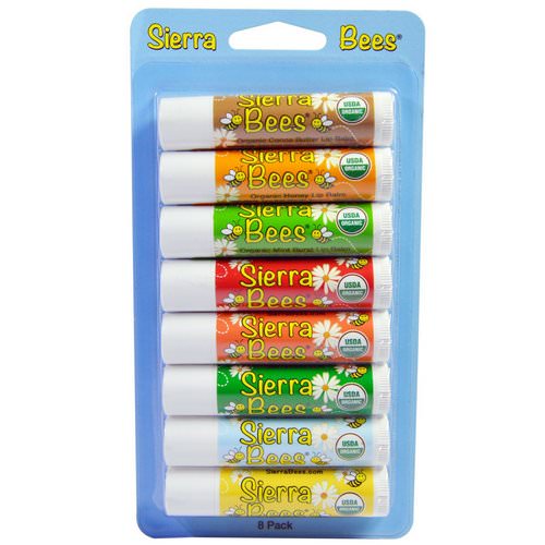 Sierra Bees, Organic Lip Balms Combo Pack, 8 Pack, .15 oz (4.25 g) Each فوائد