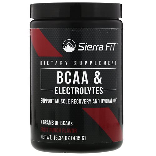 Sierra Fit, BCAA & Electrolytes, 7G BCAAs, Fruit Punch, 15.34 oz (435 g) فوائد