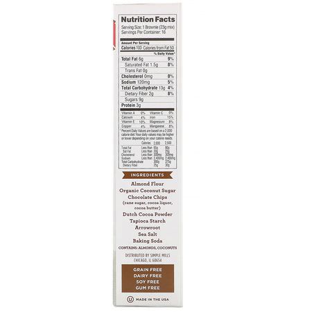 Simple Mills, Naturally Gluten-Free, Almond Flour Mix, Brownie, 12.9 oz (368 g):برا,ني ميكس, يمزج
