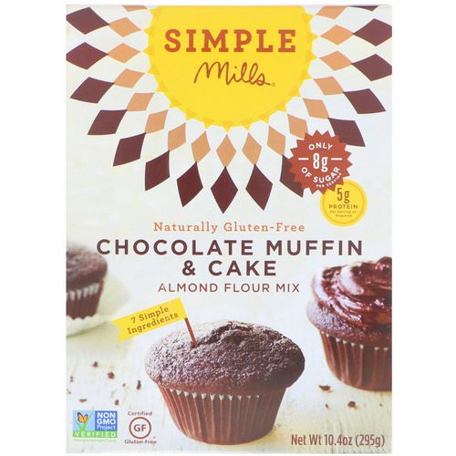 Simple Mills, Naturally Gluten-Free, Almond Flour Mix, Chocolate Muffin & Cake, 10.4 oz (295 g) فوائد