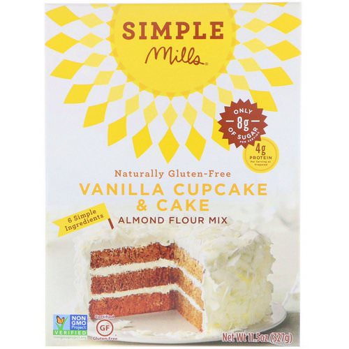 Simple Mills, Naturally Gluten-Free, Almond Flour Mix, Vanilla Cupcake & Cake, 11.5 oz (327 g) فوائد