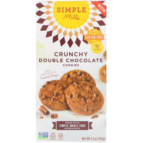 Simple Mills, Naturally Gluten-Free, Crunchy Cookies, Double Chocolate, 5.5 oz (156 g) فوائد