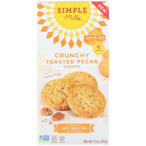 Simple Mills, Naturally Gluten-Free, Crunchy Cookies, Toasted Pecan, 5.5 oz (156 g) فوائد
