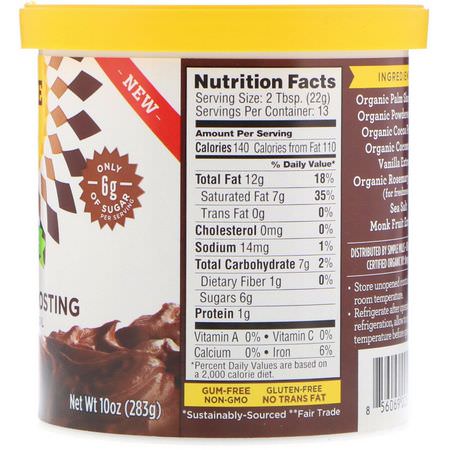Simple Mills, Organic, Chocolate Frosting with Coconut Oil, 10 oz (283 g):Frosting, خلطات