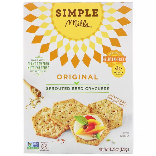 Simple Mills, Sprouted Seed Crackers, Original, 4.25 oz (120 g) فوائد