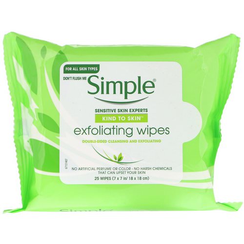 Simple Skincare, Exfoliating Wipes, 25 Wipes فوائد