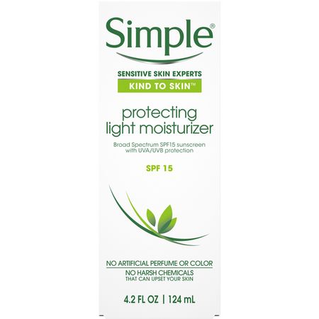 Simple Skincare, Protecting Light Moisturizer, SPF 15, 4.2 fl oz (124 ml):,اقية من الشمس لل,جه, العناية بالشمس