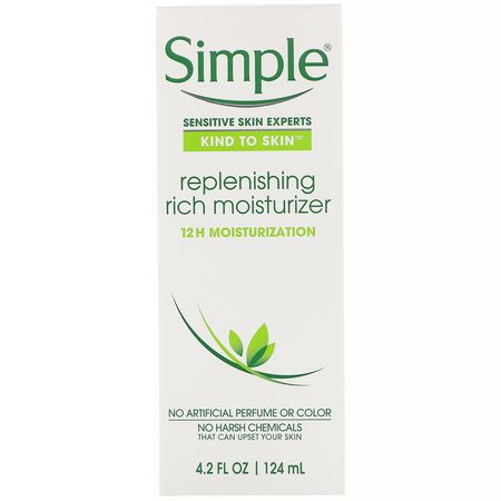 Simple Skincare, Replenishing Rich Moisturizer, 4.2 fl oz (124 ml):مرطب لل,جه, العناية بالبشرة