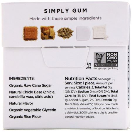 Simply Gum, Gum, Natural Fennel, 15 Pieces:علكة, معينات