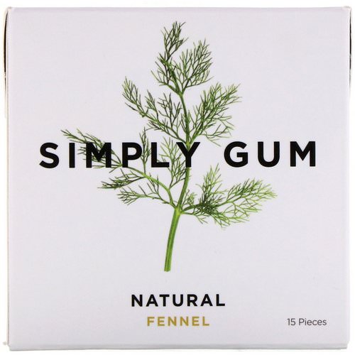 Simply Gum, Gum, Natural Fennel, 15 Pieces فوائد
