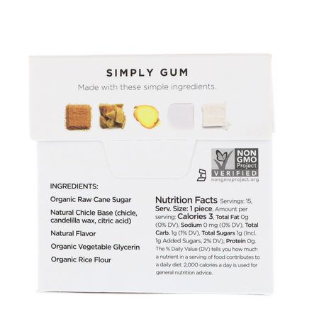 Simply Gum, Gum, Natural Ginger, 15 Pieces:Ginger Foods, عشب البحر