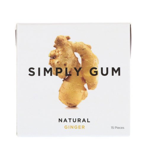 Simply Gum, Gum, Natural Ginger, 15 Pieces فوائد
