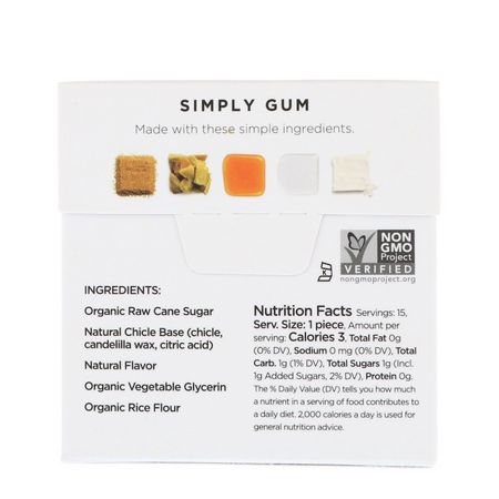 Simply Gum, Gum, Natural Maple, 15 Pieces:علكة, معينات
