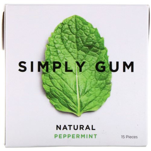 Simply Gum, Gum, Natural Peppermint, 15 Pieces فوائد