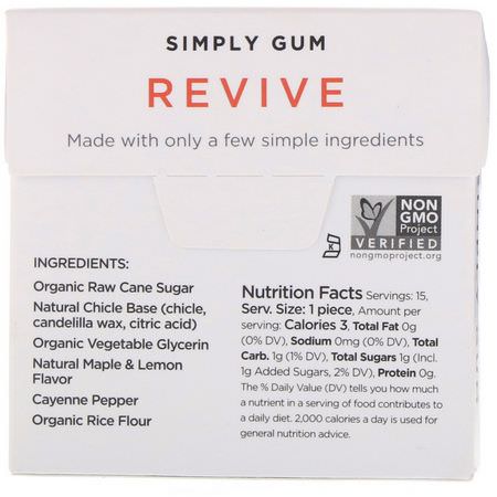 Simply Gum, Revive Gum, 15 Pieces:علكة, معينات