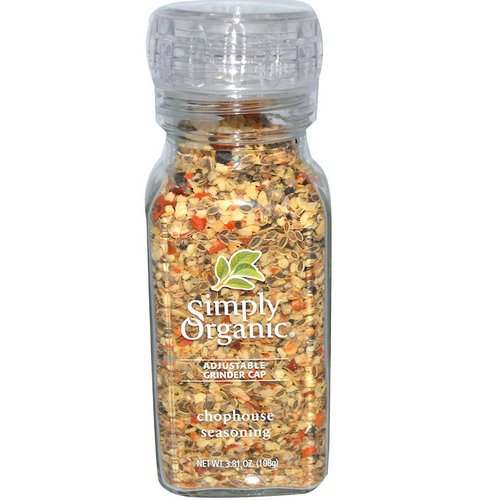 Simply Organic, Adjustable Grinder Cap, Chophouse Seasoning, 3.81 oz (108 g) فوائد