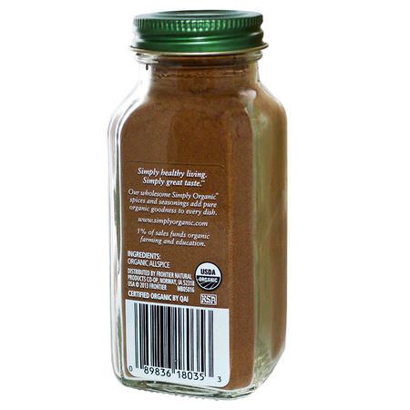 Simply Organic, Allspice, 3.07 oz (87 g):البهارات ,الأعشاب