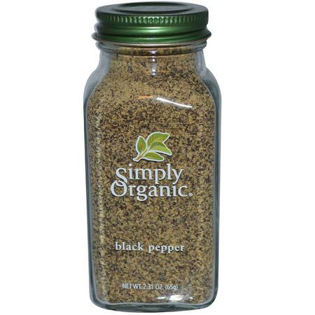 Simply Organic, Black Pepper, 2.31 oz (65 g):فلفل, بهارات