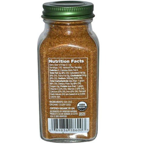 Simply Organic, Celery Salt, 5.54 oz (157 g) فوائد