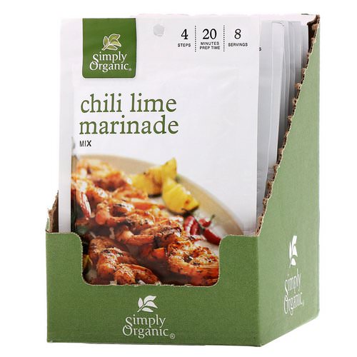 Simply Organic, Chili Lime Marinade Mix, 12 Packets, 1.00 oz (28 g) Each فوائد