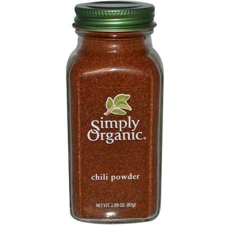 Simply Organic, Chili Powder, 2.89 oz (82 g):مسح,ق الفلفل الحار ,الت,ابل
