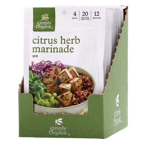 Simply Organic, Citrus Herb Marinade Mix, 12 Packets, 1.00 oz (28 g) Each فوائد