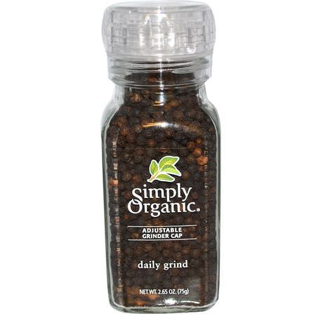 Simply Organic, Daily Grind, Black Peppercorn, 2.65 oz (75 g):فلفل, بهارات