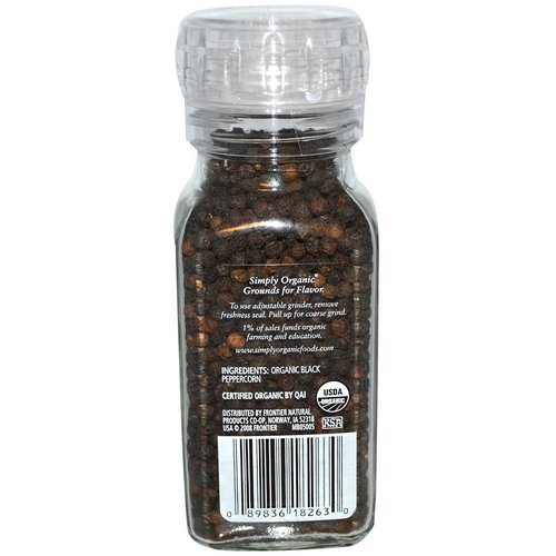 Simply Organic, Daily Grind, Black Peppercorn, 2.65 oz (75 g) فوائد