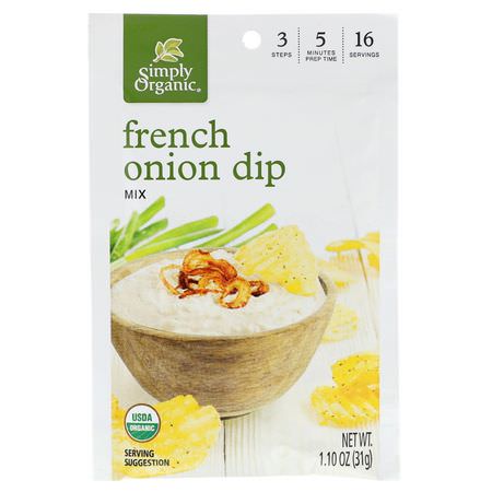 Simply Organic, French Onion Dip Mix, 12 Packets, 1.10 oz (31 g) Each:Spice, أعشاب