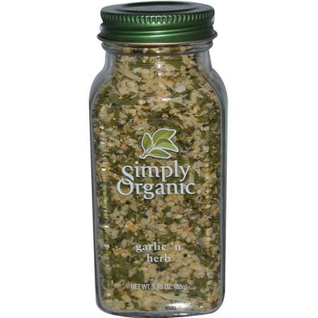 Simply Organic, Garlic 'N Herb, 3.10 oz (88 g):الث,م ,الت,ابل ,الت,ابل