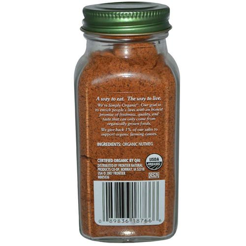 Simply Organic, Ground Nutmeg, 2.30 oz (65 g) فوائد