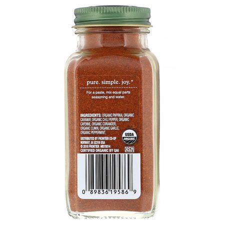 Simply Organic, Harissa Seasoning, 3.20 oz (91 g):Spice, أعشاب