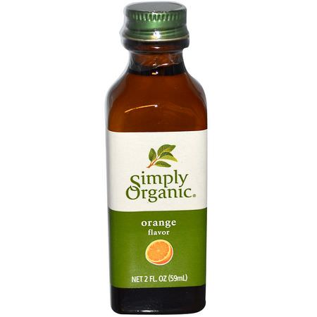Simply Organic, Orange Flavor, 2 fl oz (59 ml):مقتطفات, مكسبات طعم