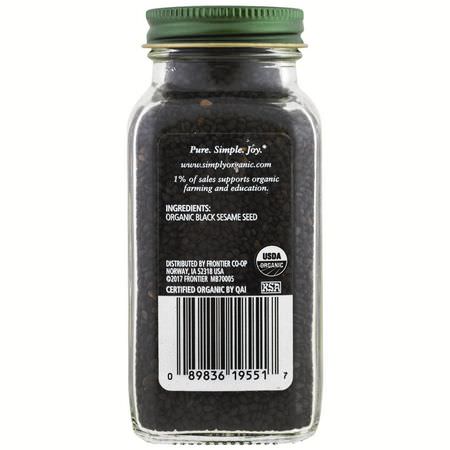 Simply Organic, Organic, Black Sesame Seed, 3.28 oz (93 g):السمسم ,الت,ابل