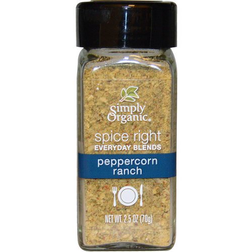 Simply Organic, Organic Spice Right Everyday Blends, Peppercorn Ranch, 2.2 oz (70 g) فوائد
